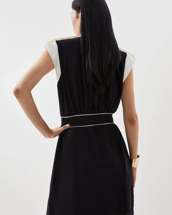 Karen Millen - Military Belted Woven Mini Dress