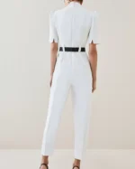 Structured Crepe Forever Belted Jumpsuit