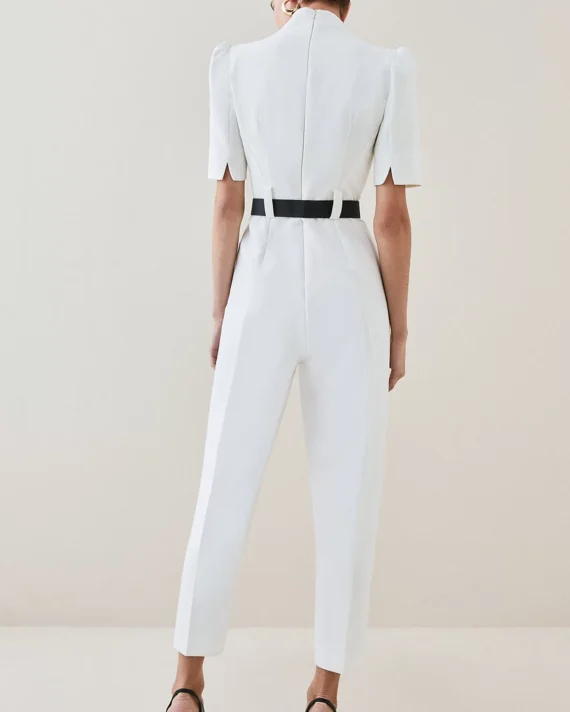 Structured Crepe Forever Belted Jumpsuit