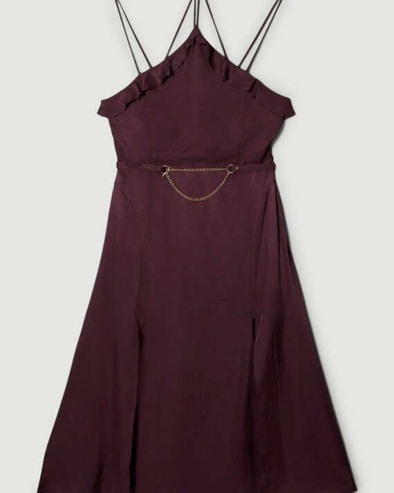 KAREN MILLEN Plus Size Utility Viscose Twill Halter Strappy Dress