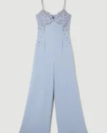 Embellished Strappy Wide Leg Woven Jumpsuit