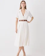 Soft Tailored Belted Midaxi Dress