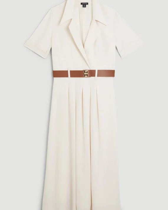 Soft Tailored Belted Midaxi Dress
