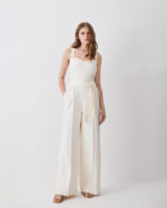 Karen Millen - Structured Stretch Sweetheart Neck Belted Jumpsuit