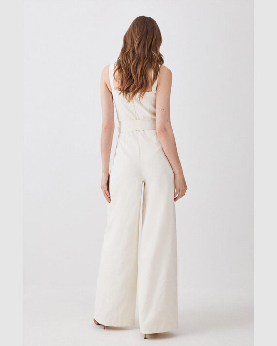 Karen Millen - Structured Stretch Sweetheart Neck Belted Jumpsuit
