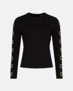 Karen Millen - Eyelet Trim Detail Jersey Top
