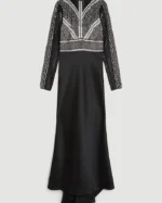 Karen Millen - Guipure Lace Satin Maxi Dress