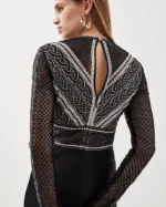 Karen Millen - Guipure Lace Satin Maxi Dress