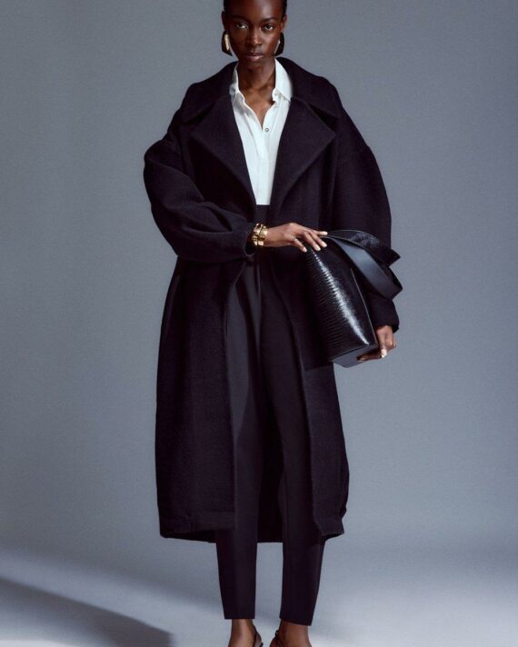Karen Millen -Compact Wool Blend Oversized Knit Coat