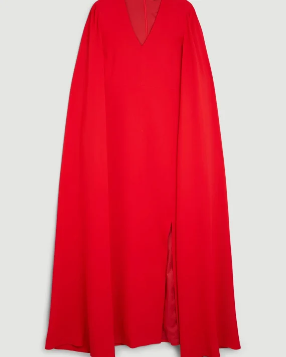 Plus Size Tailored Compact Stretch Viscose Cape Sleeve Midi Pencil Dress