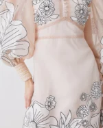 Applique Organdie Woven Maxi Dress