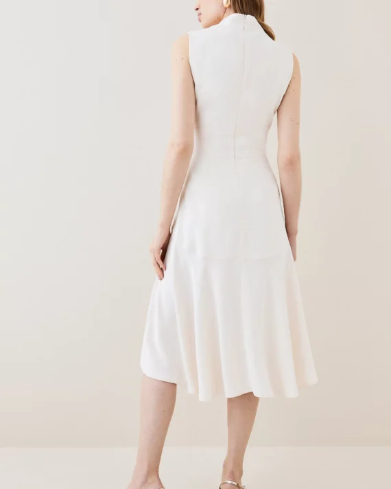Petite Soft Tailored High Low Midi Dress