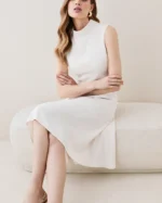 Petite Soft Tailored High Low Midi Dress