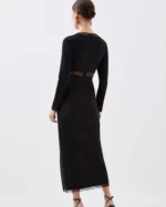 Petite Jersey Lace Thigh Split Midi Dress