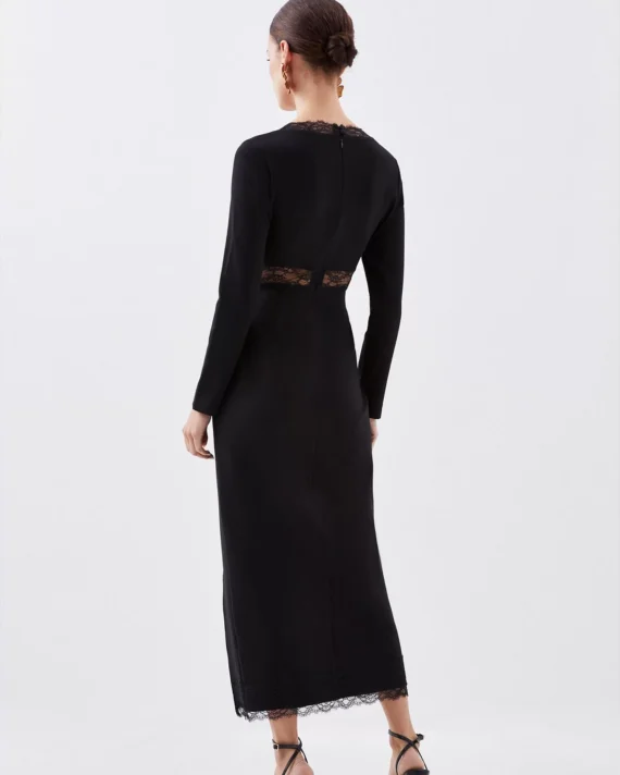 Petite Jersey Lace Thigh Split Midi Dress